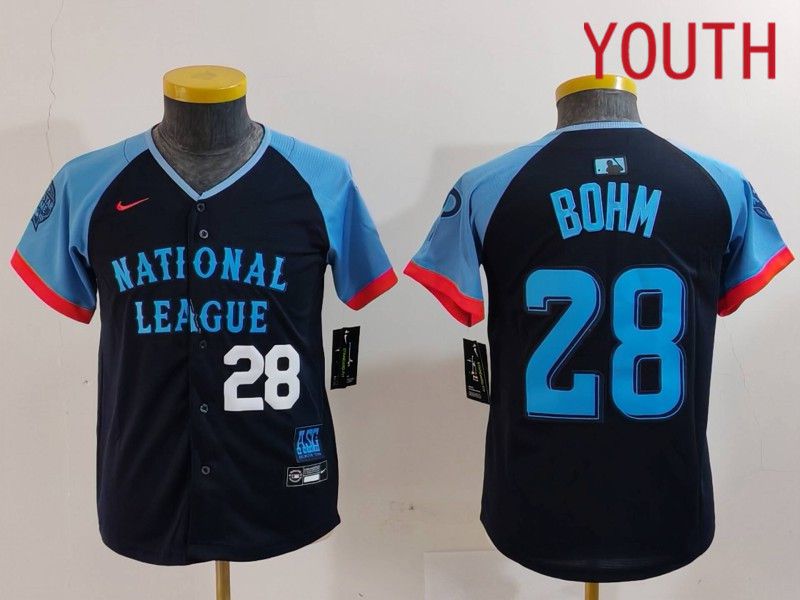 Youth Philadelphia Phillies #28 Bohm Blue All star 2024 Nike MLB Jersey style 2->youth mlb jersey->Youth Jersey
